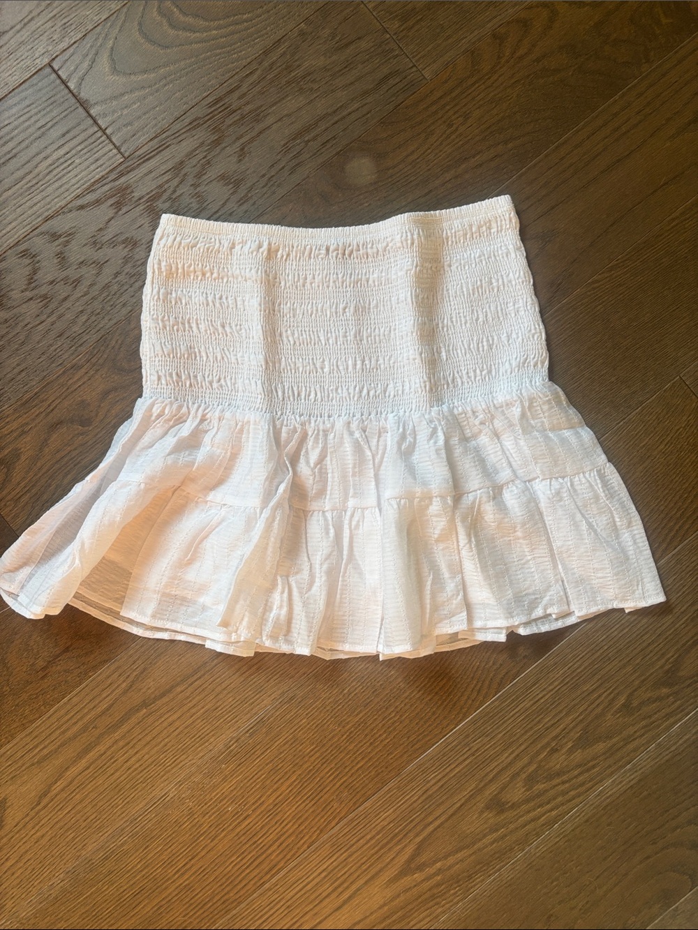 White Ruffle Mini Skirt